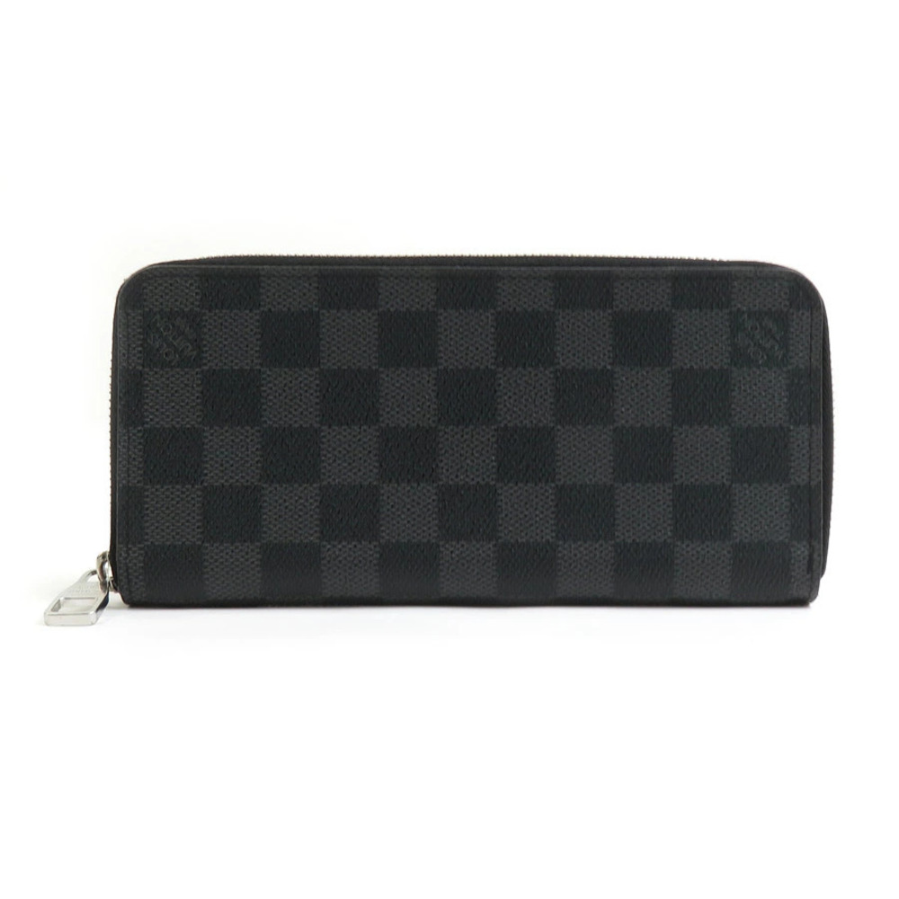 Louis Vuitton Round Zipper Wallet Damier Wallet Canvas Leather Graphite Black